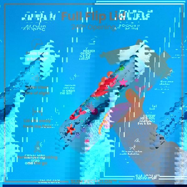 ION8 Leak Proof Slim Water Bottle, Recyclon, Mermaids, 500ml (18oz)