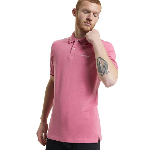 Ben Sherman Mens Signature Pique Polo Shirt - Calypso Coral