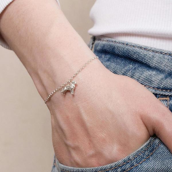 Mylee London Golden Retriever Chain Bracelet - Personalised - Sterling Silver