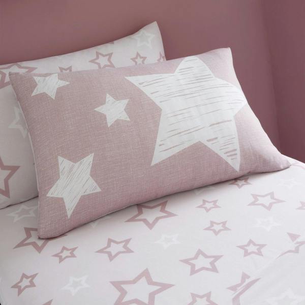 Smart Living Kids Duvet Cover and Pillowcase Set - Superstar - Blush Pink