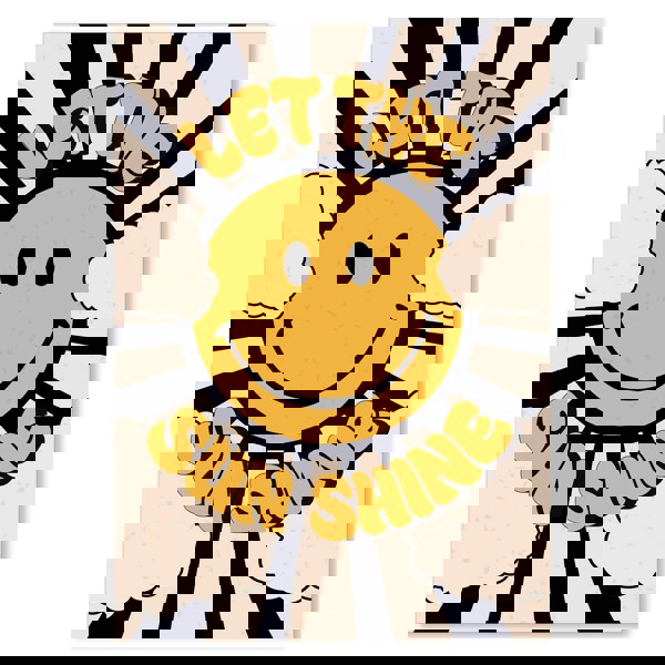 Let the Sun Shine Smiley Typography Poster