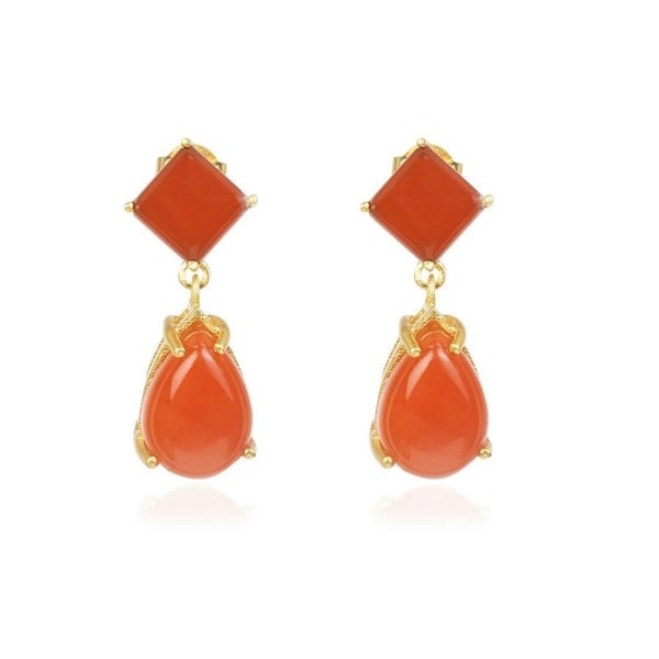 "Scarlet Flame" Carnelian Stone Earring - Lila Rasa