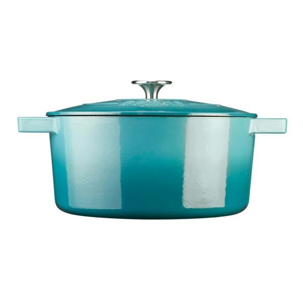 Cooks Professional 26cm Cast Iron Casserole | Teal
