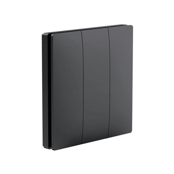 ENER-J 3 Gang Wireless Kinetic Switch Black Body, IP55 - ECO Series