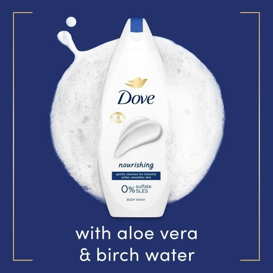 Dove Nourishing Body Wash 3 Pack, 0% Sulfate SLES Shower Gel, 225ml
