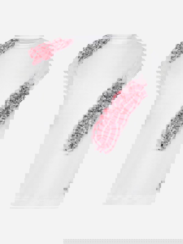 Simonetta Girls Top - & Red RuffCotton Top