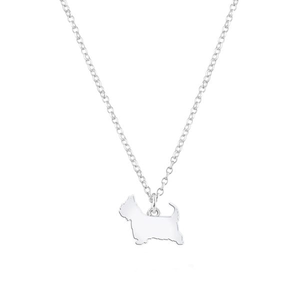 Australian Terrier Silhouette Silver Necklace - Personalised - MYLEE London
