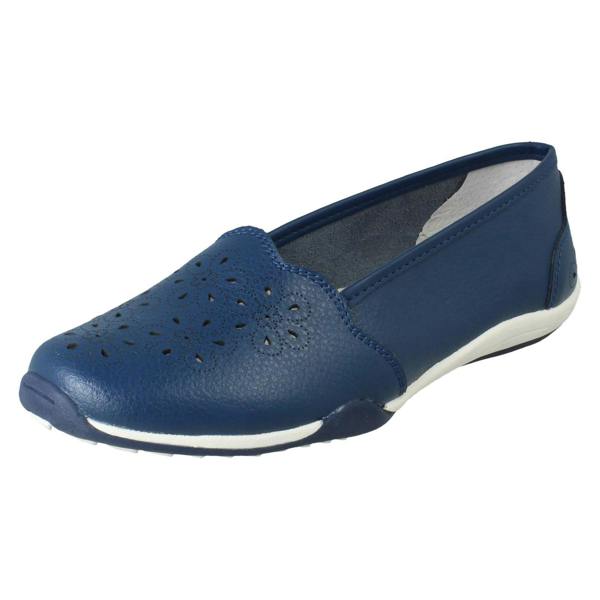 Down to Earth Ladies Down To Earth Flower Punch Details Casual Shoes F80576