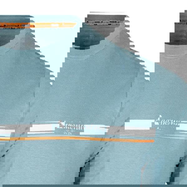 Aquascutum Active Active Cotton Stripes T-Shirt Avio Blue T-Shirt M