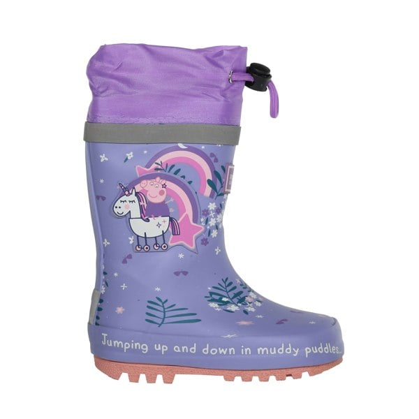 Regatta Kids Splash Peppa Pig Unicorn Wellington Boots - Lilac Bloom