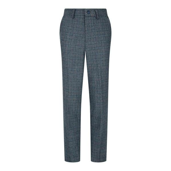 Paul Andrew Boys 3 Piece Blue Tweed Check Vintage Retro Suit