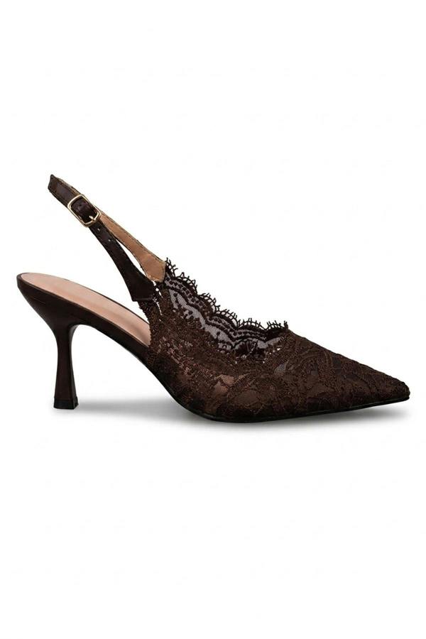 ikrush Odette Floral Lace Pointed Toe Heels