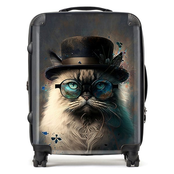 Warren Reed Birman Cat Face Glasses And Hat Splashart Suitcase