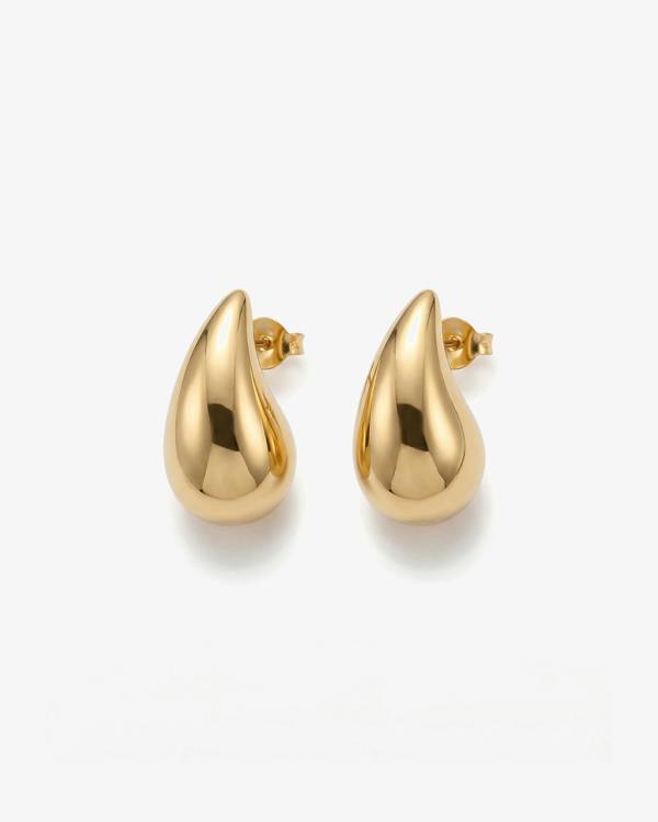 Elk & Bloom Small Chubby 14K Gold Teardrop Drop Studs
