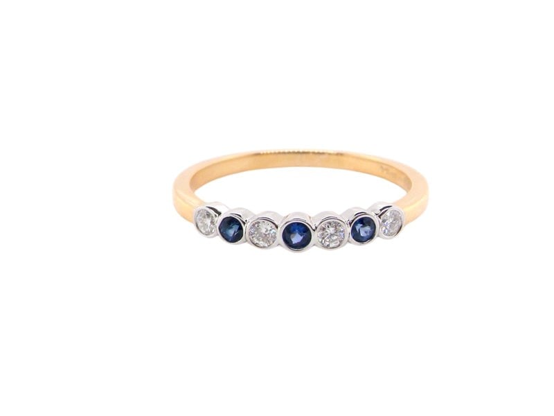 A half hoop Sapphire and Diamond Eternity Ring