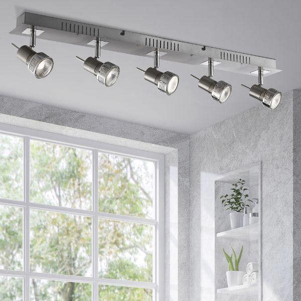 Pagazzi Lighting Ridge 5 Light Satin Nickel Ceiling Spotlight Bar