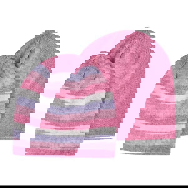 Mountain Warehouse Childrens/Kids Assorted Designs Beanie (Pack of 2) - Pink