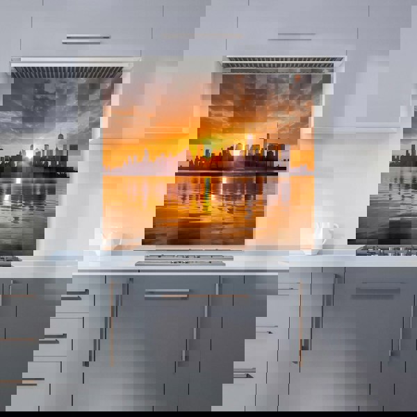 Warren Reed - Designer Sunrise In The City Kitchen Splashback