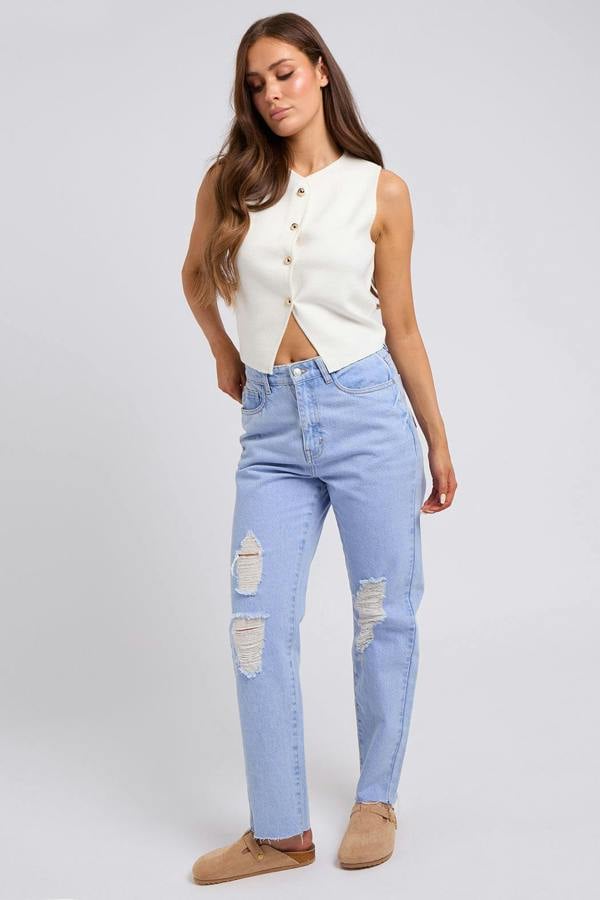 Urban Bliss Juni Ripped Mom Jeans