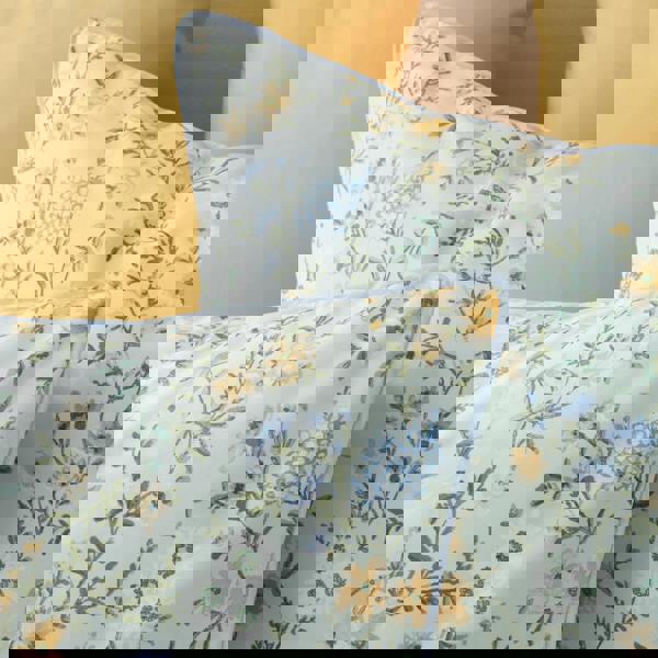 Bianca Ditsy Floral 200 Thread Count Cotton Reversible Duvet Cover Set Green