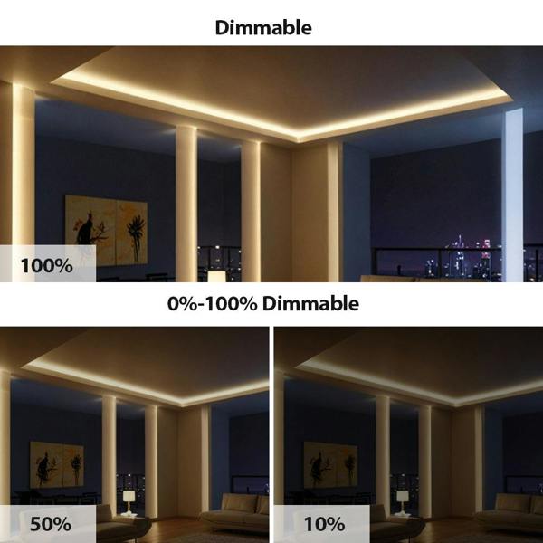 ENER-J 5m LED COB Strip 480L/M 24V, 6000K with RF Dimmer and 25W Plug & Play Power Supply