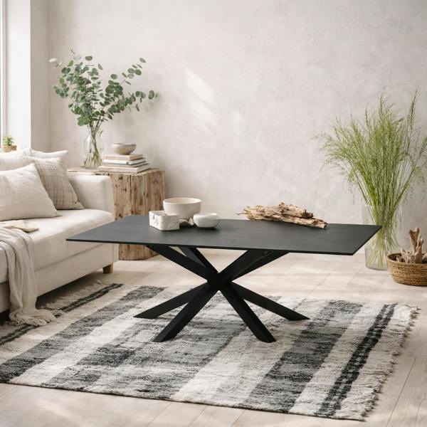Wyld Haus Perth Black Ceramic Rectangular Coffee Table