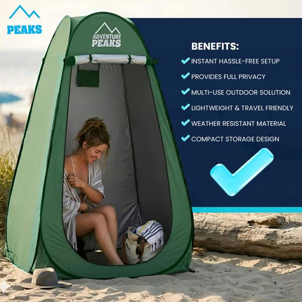 ADVENTURE PEAKS Pop up Changing Tent – Portable Toilet Tent Waterproof Privacy Shelter, Pop Up Changing Tent For Camping, Travel, Beach & Hiking