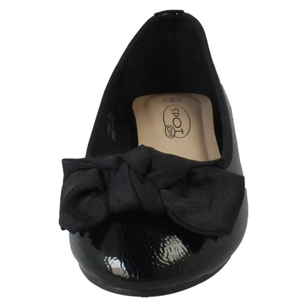 Spot On Ladies Spot On Flat Bow Detailed Ballerina Casual Shoes F80512