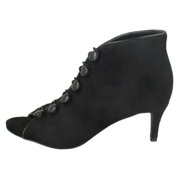 Anne Michelle Ladies Anne Michelle Mid Heel Button & Hook Boot Sandals