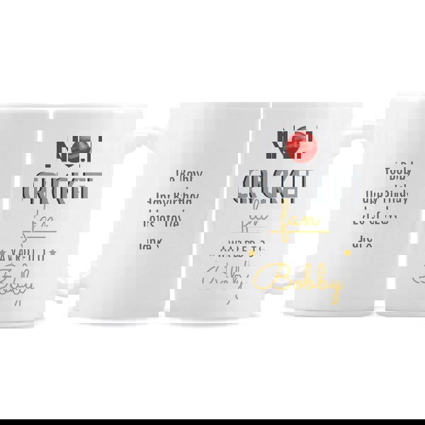 Personalised Memento Company Personalised No.1 Cricket Fan Mug