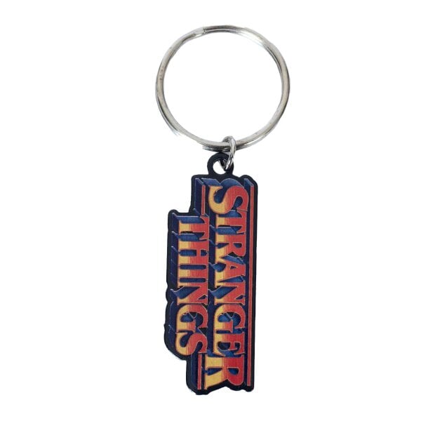 Stranger Things Logo Metal Keyring - Red/Blue - One Size - Red/Blue