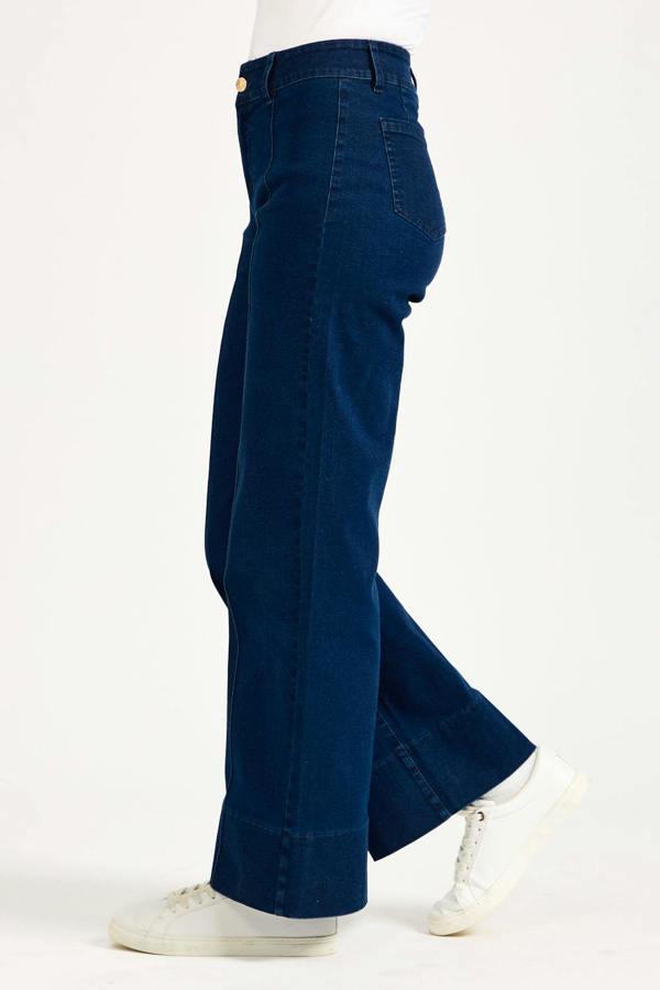 Mudflower Denim Wash Wide Leg Jeans