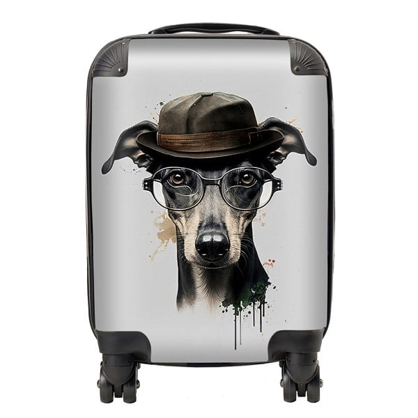 Warren Reed Whippet Dog Splashart Suitcase