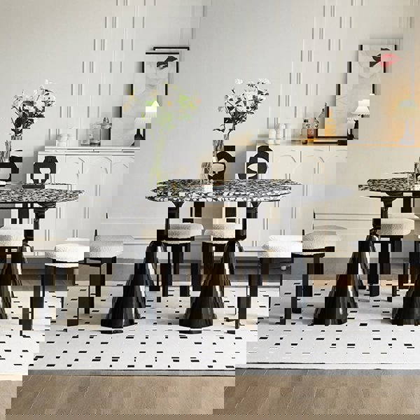 Gordon Dining Table, Black & Marble-Rit Concept-Rit Concept