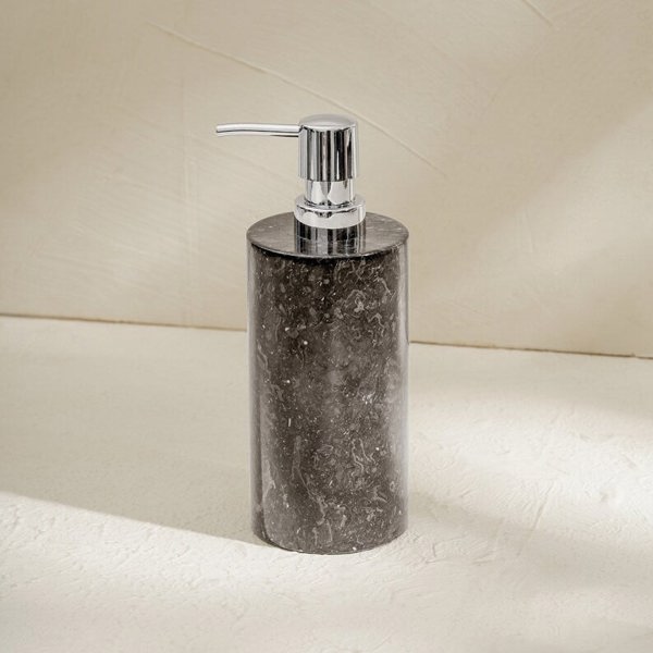 Black marble soap dispenser lifestyle genuine stone bathroom