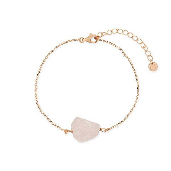 Gold Trip Rose Quartz Pebble Bracelet