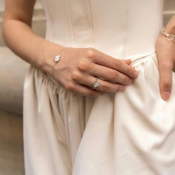 Spero London Scallop Shell Pearl Sterling Silver Ring