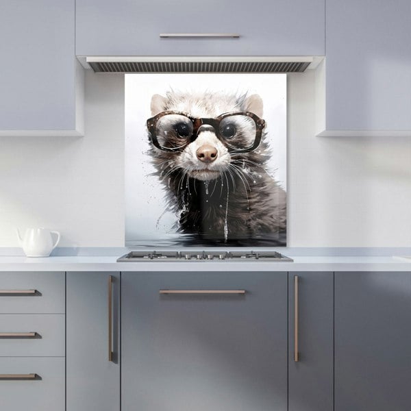 Warren Reed - Designer Splashart Ferret With Glasses Kitchen Splashback