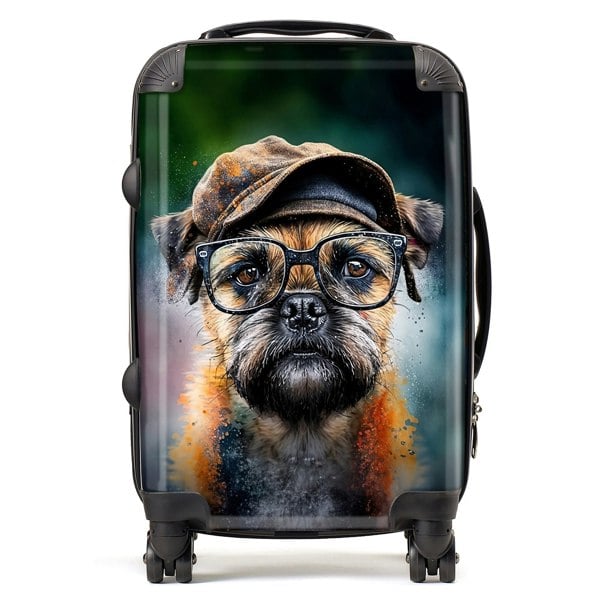 Warren Reed Border Terrier Dog Splashart Suitcase