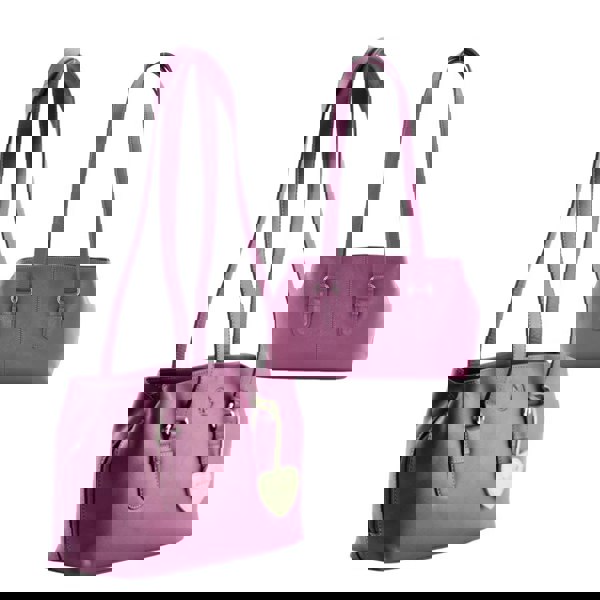 Mala Leather Anishka Heart 3 Zip Shoulder Bag