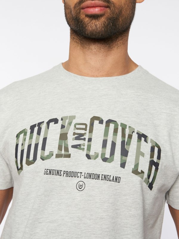 Duck and Cover Shaffer T-Shirt - Grey Marl