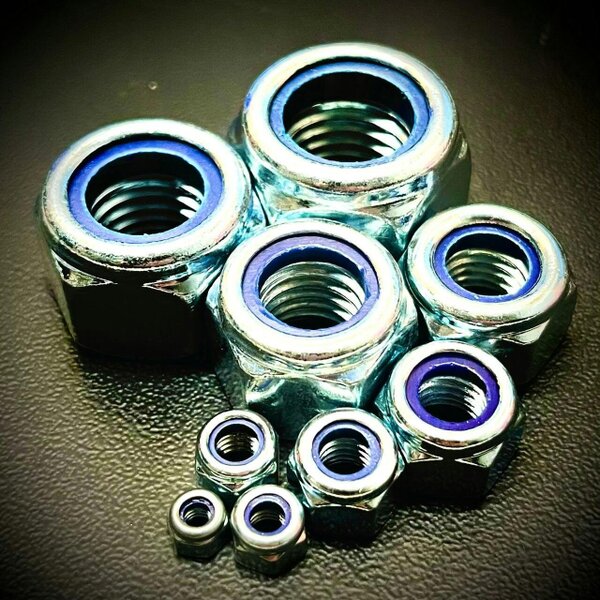 Fixaball Metric Hex Nyloc Nuts Steel Zinc Cr3 BZP P Type Class 8