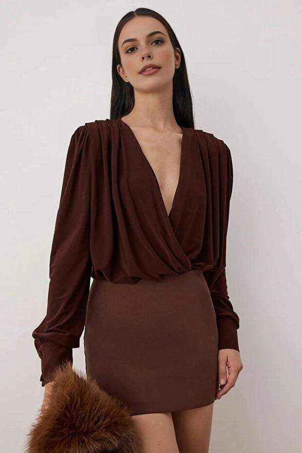WOVCOR Wrapped Knit Bodysuit