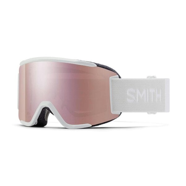 Smith Ski Goggles Squad S 33F M5 White Vapor ChromaPop Everyday Rose Gold Mirror & Clear