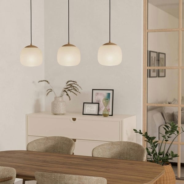 EGLO Cominio Two Toned Satin Glass 3-Light Pendant