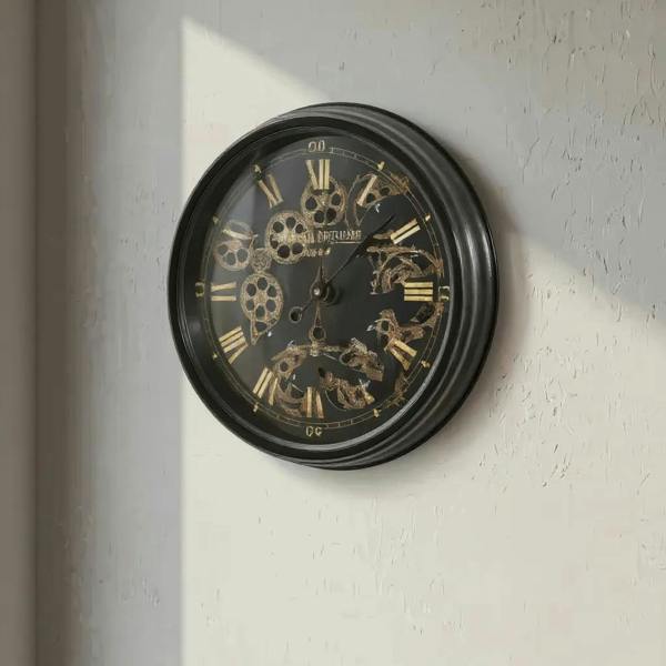 52.5CM BLACK WALL CLOCK
