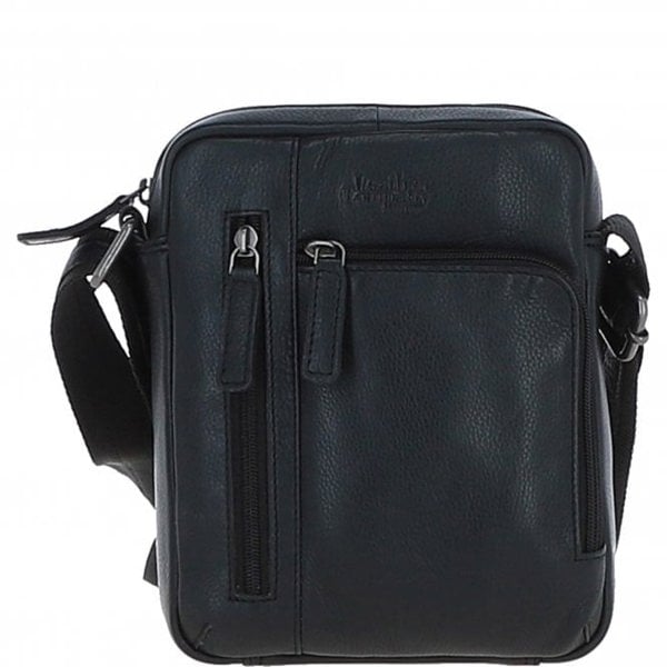 Leather Company Compact Travel Messenger Bag with Multiple Zip Pockets and Adjustable Strap: MADRID