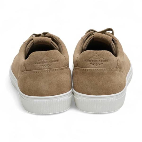 Antique Rogue Men’s Stone Grey Suede Leather Lace-Up Casual Sneakers