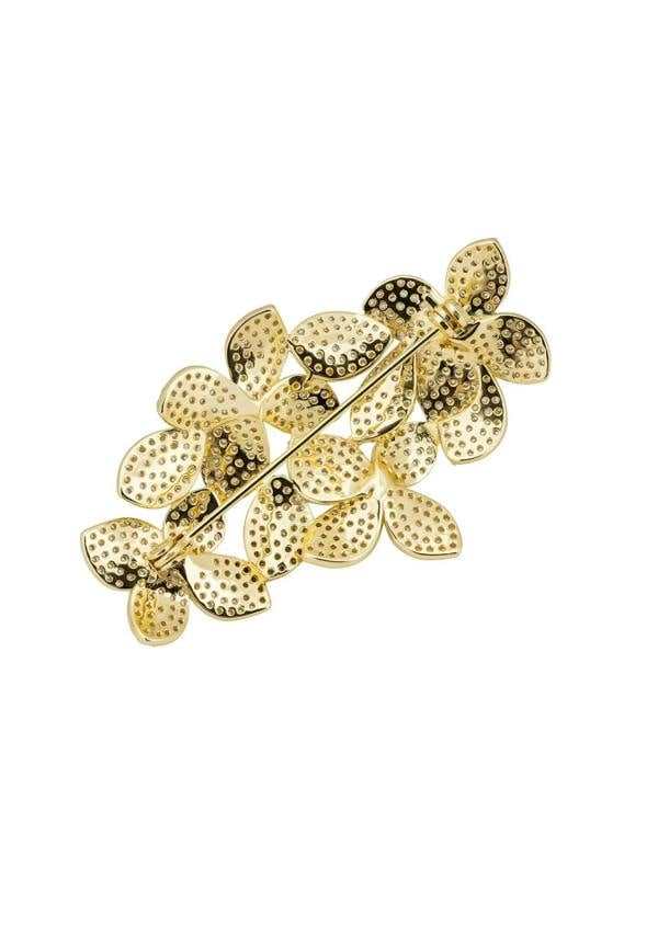 Latelita Petal Cascading Flower Brooch Gold