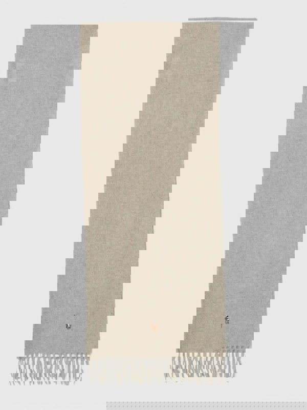 Ralph Lauren Polo Ralph Lauren Fringe Virgin Wool Scarf Oatmeal